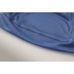 Gorro desportivo de poliéster transpirável e leve cor azul vista fotografia quarta vista