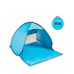 Tenda de praia de poliéster 190T leve com ganchos e bolsa cor turquesa vista principal