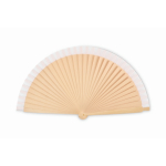 Leque de madeira tipo Schima Superba com 34 varetas cor branco