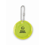 Porta-chaves redondo de PVC refletor para personalização cor amarelo fluorescente vista principal