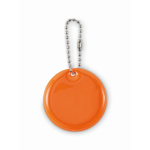 Porta-chaves redondo de PVC refletor para personalização cor cor-de-laranja fluorescente