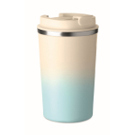 Copo de aço inoxidável antigotas com tampa 350 ml cor azul-claro