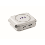 Base de carga magnética de ABS com hubs USB integrados 15 W cor branco vista principal terceira vista