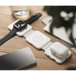 Base de carga magnética de ABS com hubs USB integrados 15 W cor branco vista conjunto