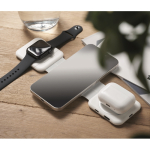 Base de carga magnética de ABS com hubs USB integrados 15 W cor branco segunda vista conjunto