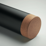 Garrafa de parede dupla de aço inoxidável com cortiça 500 ml cor preto