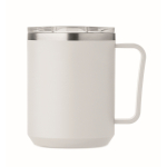 Caneca de parede dupla com tampa deslizante transparente 400 ml cor branco quinta vista