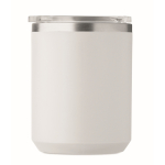 Caneca de parede dupla com tampa deslizante transparente 400 ml cor branco sexta vista