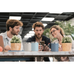 Caneca de parede dupla com tampa deslizante transparente 400 ml cor branco segunda vista conjunto