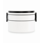 Lancheira redonda de 2 níveis de 250/700 ml e pegas cor branco sétima vista