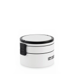 Lancheira redonda de 2 níveis de 250/700 ml e pegas cor branco vista principal