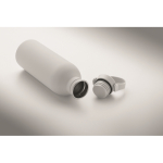 Garrafa de aço inoxidável com acabamento de borracha 500 ml cor branco vista fotografia quarta vista