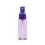Frasco pulverizador corporal com botão e tampa 30 ml cor violeta transparente vista principal