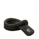 Almofada de viagem enrolável de poliéster com bolsa cor preto vista principal