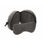 Almofada de viagem 2 em 1 com máscara de dormir incluída cor cinzento-escuro