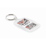 Porta-chaves de acrílico clássico com inserção de papel colorido cor transparente vista principal segunda vista