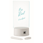 Quadro LED acrílico com base de alumínio e marcador branco cor branco vista principal quinta vista