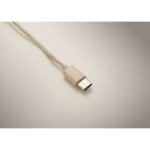 Conjunto de cabos em estojo com tampa de suporte para o telemóvel cor bege vista fotografia quinta vista