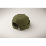 Chapéu estilo docker de algodão com malha e fivela 260 g/m2 cor verde militar vista fotografia terceira vista
