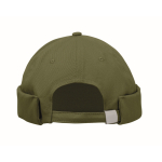 Chapéu estilo docker de algodão com malha e fivela 260 g/m2 cor verde militar quinta vista