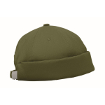 Chapéu estilo docker de algodão com malha e fivela 260 g/m2 cor verde militar sexta vista