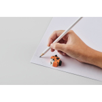 Lápis de madeira com borracha em forma de animais cor branco vista fotografia quinta vista