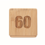 Temporizador de bambu com contagem decrescente digital cor madeira sexta vista