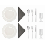 Saco térmico de piquenique de rPET para 2 com conjunto completo cor azul terceira vista