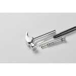 Martelo de aço ao carbono com 4 chaves de fendas na pega cor prateado vista fotografia quarta vista