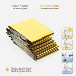 Manta de emergência impermeável e reutilizável com bolsa rPET cor preto quinta vista