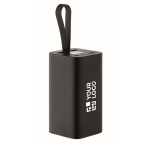 Powerbank de alumínio reciclado com indicador digital 20 000 mAh cor preto vista principal