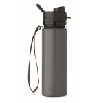 Garrafa dobrável de silicone com tampa e correia elástica 500 ml cor cinzento-escuro nona vista