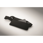 Bolsa de cintura para running, poliéster rPET 600D com fecho de correr cor preto vista fotografia quinta vista