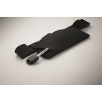 Bolsa de cintura para running, poliéster rPET 600D com fecho de correr cor preto vista fotografia sexta vista