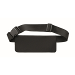 Bolsa de cintura para running, poliéster rPET 600D com fecho de correr cor preto sétima vista