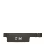 Bolsa de cintura para running, poliéster rPET 600D com fecho de correr cor preto vista principal