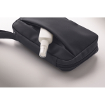 Nécessaire pequeno de rPET 600D com fecho de correr e malha interior cor azul-marinho vista fotografia sexta vista