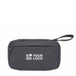 Nécessaire pequeno de rPET 600D com fecho de correr e malha interior cor azul-marinho vista principal