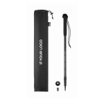 Bastão de caminhada ajustável com pega e correia cor preto vista principal