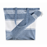 Conjunto de toalha hammam e saco de praia 180 g/m2 cor azul