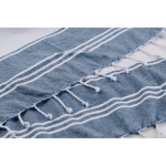 Conjunto de toalha hammam e saco de praia 180 g/m2 cor azul vista fotografia quinta vista