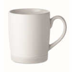 Caneca de cerâmica branca mate com base de silicone colorida 300 ml cor branco