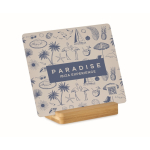 Placa de alumínio sublimado com base de bambu 12 x 15 cm cor madeira vista principal