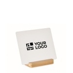 Placa de alumínio sublimado com base de bambu 12 x 15 cm cor madeira vista principal