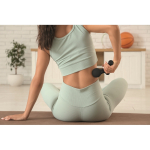 Pistola de massagem com 2 velocidades e bateria 1200 mAh em bolsa cor preto vista conjunto