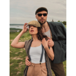 Boina plana de poliéster com fivela metálica 335 g/m2 cor caqui segunda vista conjunto