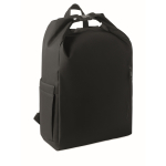 Mochila roll-top rPET para portátil com bolso lateral elástico 15'' cor preto