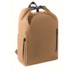 Mochila roll-top rPET para portátil com bolso lateral elástico 15'' cor caqui
