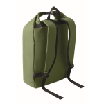 Mochila roll-top rPET para portátil com bolso lateral elástico 15'' cor verde militar segunda vista
