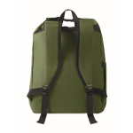 Mochila roll-top rPET para portátil com bolso lateral elástico 15'' cor verde militar quarta vista